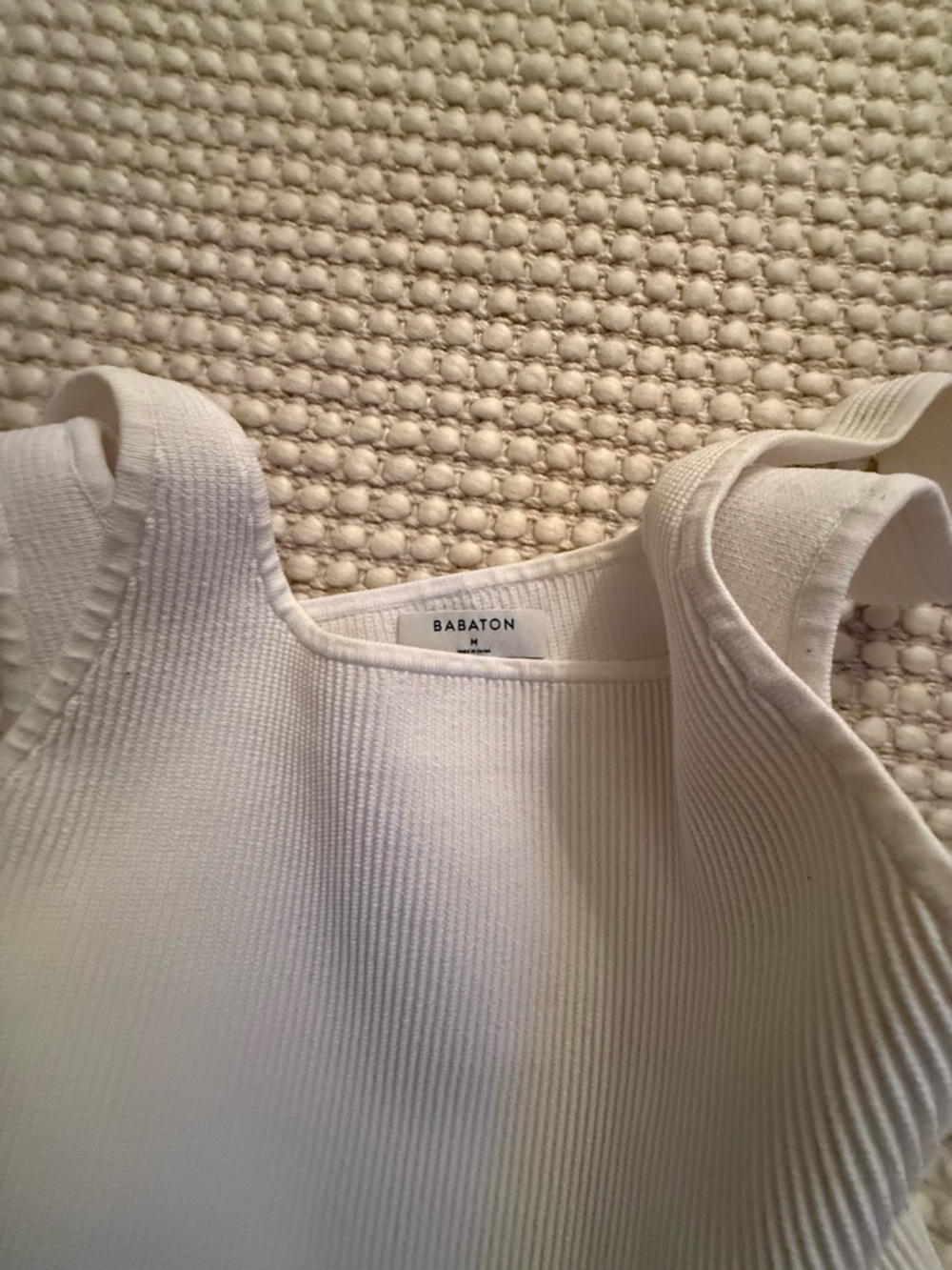 Babaton Ivory Ribbed Square-Neck Tank - Picture 2 of 3